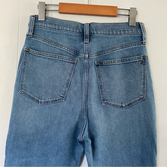 Madewell The Momjean Florian Wash TENCEL Denim Yoke-Pocket Blue Retro High Rise - Picture 7 of 13